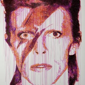 Bowie in red Ballpoint Pen